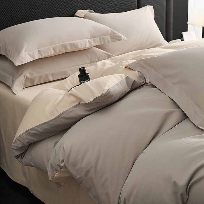 91家纺网 家纺一手货源 找家纺 洽想家 2025新款全棉磨毛纯色四件套 大麦灰粉糖