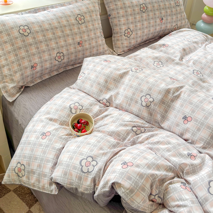 91家纺网 家纺一手货源 找家纺 佑佳家纺 2025新款铂金棉芦荟棉单被套「支持定做各种尺寸」 花骨朵