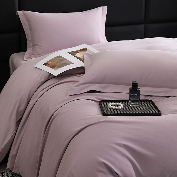 91家纺网 家纺一手货源 找家纺 洽想家 2025新款全棉磨毛纯色四件套 丁香紫