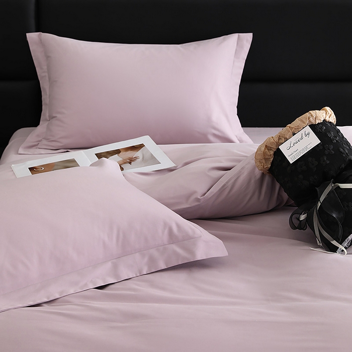 91家纺网 家纺一手货源 找家纺 洽想家 2025新款全棉磨毛纯色四件套 丁香紫