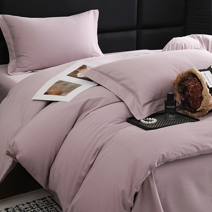 91家纺网 家纺一手货源 找家纺 洽想家 2025新款全棉磨毛纯色四件套 丁香紫