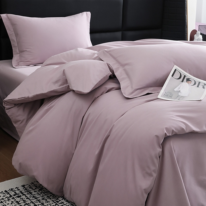 91家纺网 家纺一手货源 找家纺 洽想家 2025新款全棉磨毛纯色四件套 丁香紫