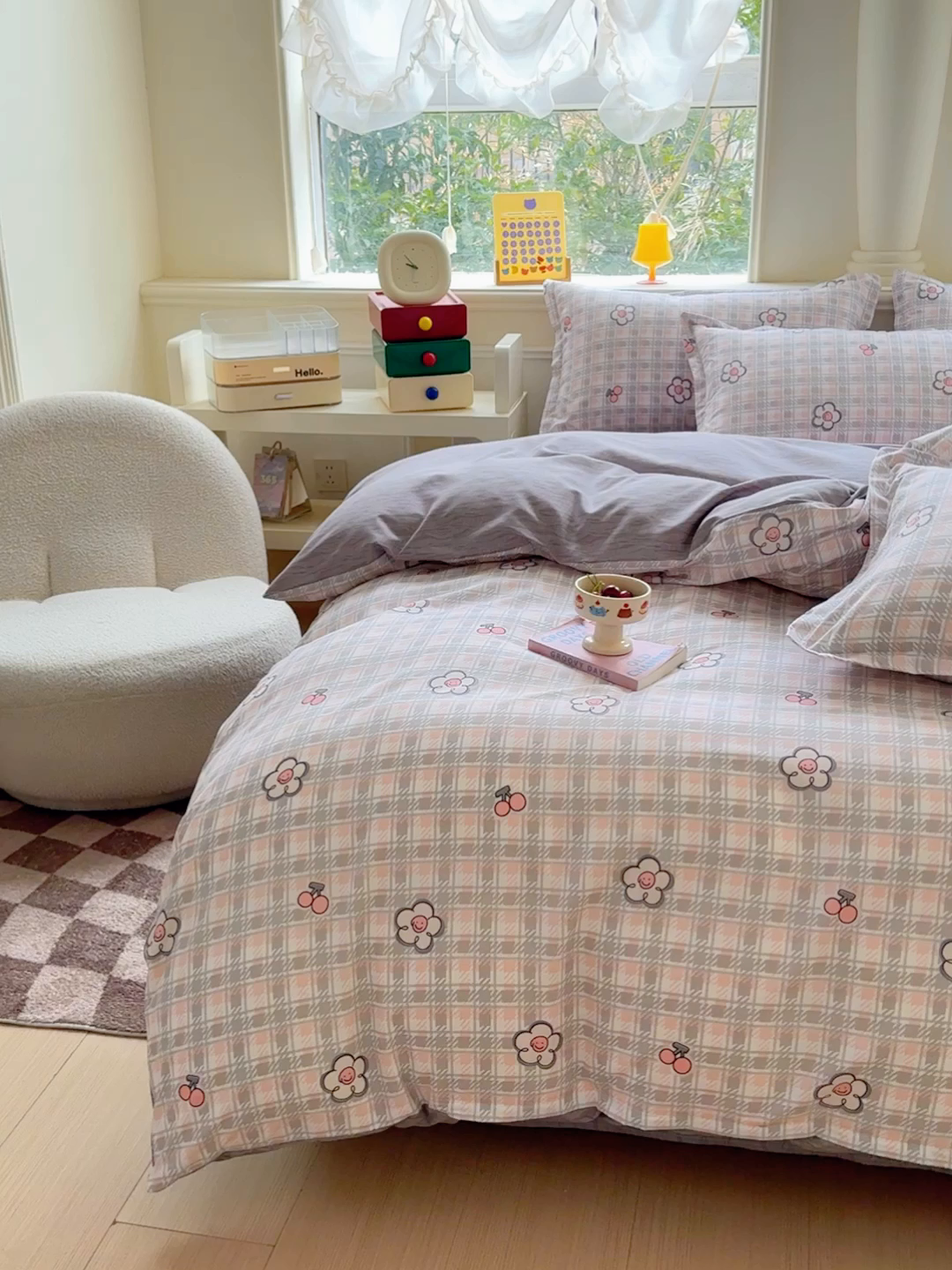 91家纺网 家纺一手货源 找家纺 佑佳家纺 2025新款铂金棉芦荟棉单被套「支持定做各种尺寸」 花骨朵