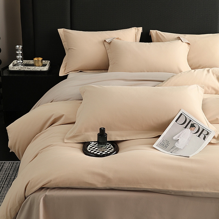 91家纺网 家纺一手货源 找家纺 洽想家 2025新款全棉磨毛纯色四件套 粉糖布莱棕