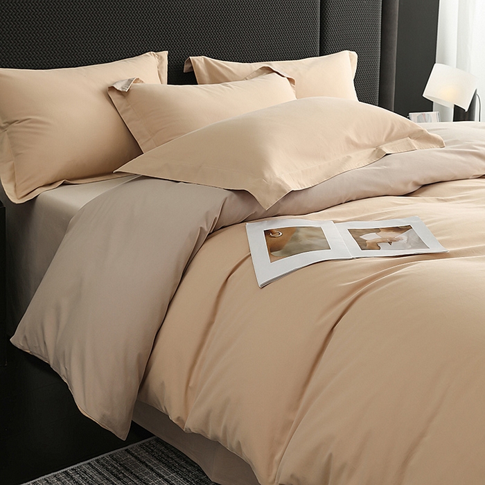 91家纺网 家纺一手货源 找家纺 洽想家 2025新款全棉磨毛纯色四件套 粉糖布莱棕