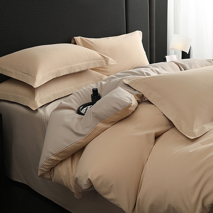 91家纺网 家纺一手货源 找家纺 洽想家 2025新款全棉磨毛纯色四件套 粉糖布莱棕