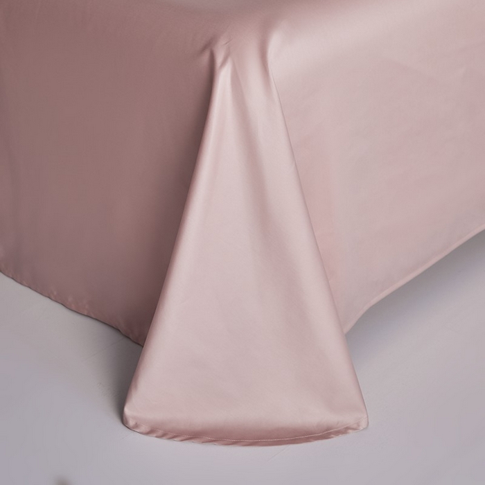 91家纺网 家纺一手货源 找家纺 洽想家 2025新款纯色双拼80支长绒棉四件套 豆沙+藕粉-