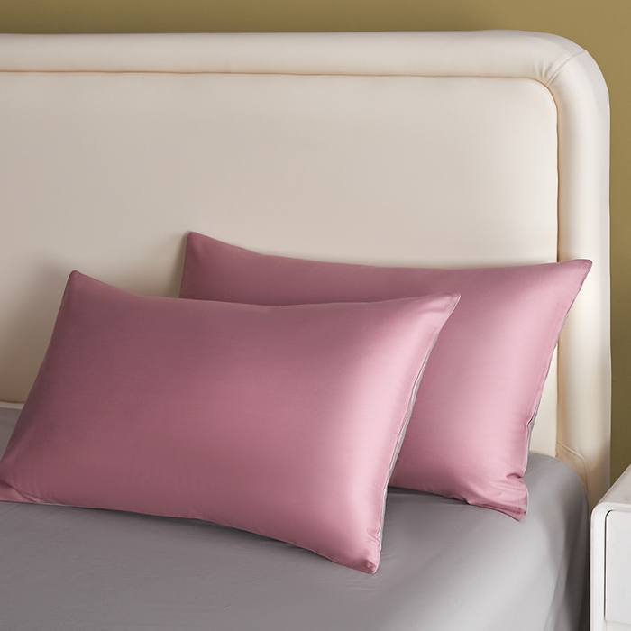 91家纺网 家纺一手货源 找家纺 洽想家 2025新款纯色双拼80支长绒棉四件套 豆沙紫+奥丁灰-