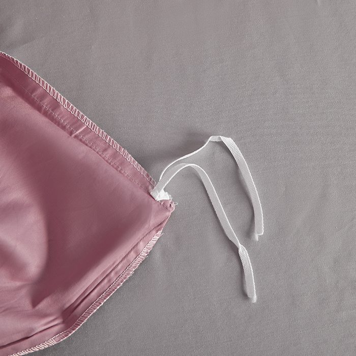 91家纺网 家纺一手货源 找家纺 洽想家 2025新款纯色双拼80支长绒棉四件套 豆沙紫+奥丁灰-