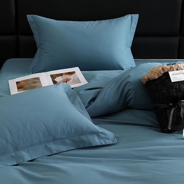 91家纺网 家纺一手货源 找家纺 洽想家 2025新款全棉磨毛纯色四件套 湖兰