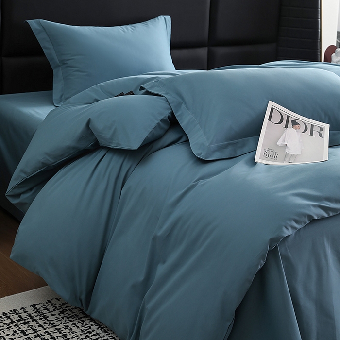 91家纺网 家纺一手货源 找家纺 洽想家 2025新款全棉磨毛纯色四件套 湖兰