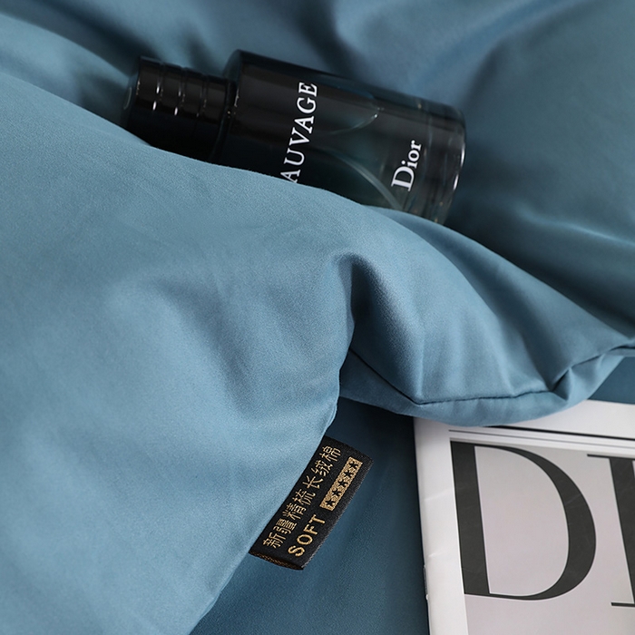 91家纺网 家纺一手货源 找家纺 洽想家 2025新款全棉磨毛纯色四件套 湖兰