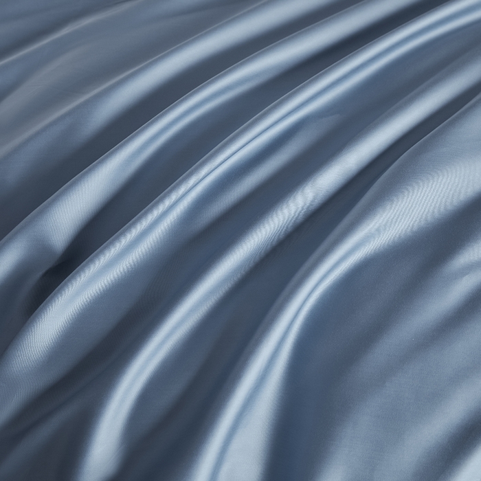 91家纺网 家纺一手货源 找家纺 洽想家 2025新款纯色双拼80支长绒棉四件套 风景蓝+冰灿银-