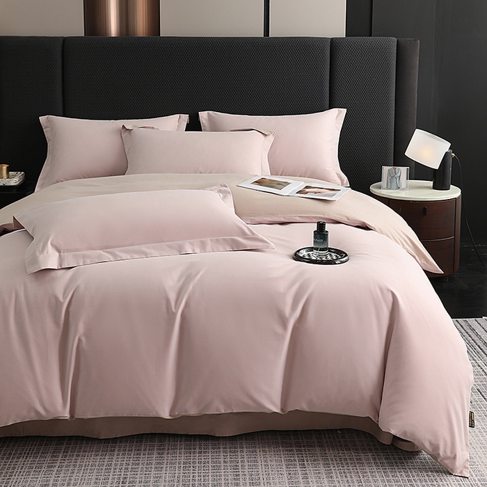 91家纺网 家纺一手货源 找家纺 洽想家 2025新款全棉磨毛纯色四件套 灰紫可可奶宗