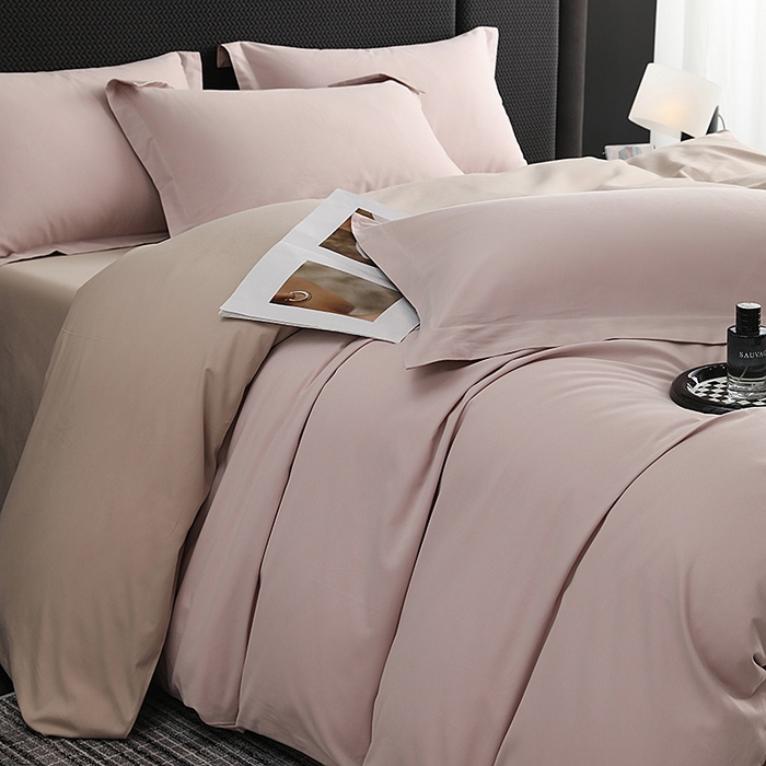 91家纺网 家纺一手货源 找家纺 洽想家 2025新款全棉磨毛纯色四件套 灰紫可可奶宗