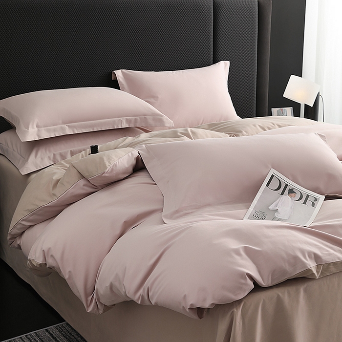 91家纺网 家纺一手货源 找家纺 洽想家 2025新款全棉磨毛纯色四件套 灰紫可可奶宗