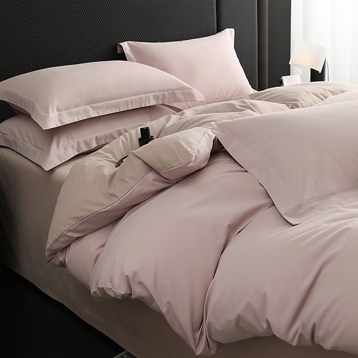 91家纺网 家纺一手货源 找家纺 洽想家 2025新款全棉磨毛纯色四件套 灰紫可可奶宗