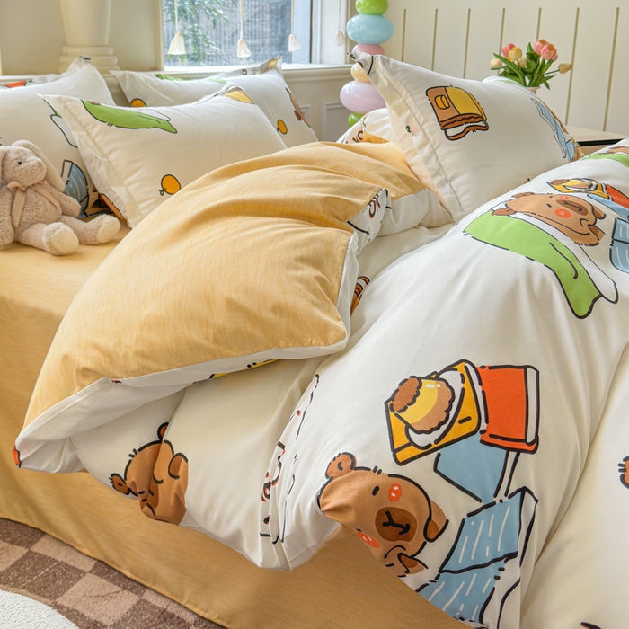 91家纺网 家纺一手货源 找家纺 佑佳家纺 2025新款铂金棉芦荟棉单被套「支持定做各种尺寸」 萌动记