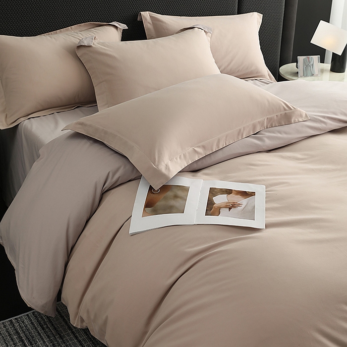 91家纺网 家纺一手货源 找家纺 洽想家 2025新款全棉磨毛纯色四件套 可可奶宗大麦灰