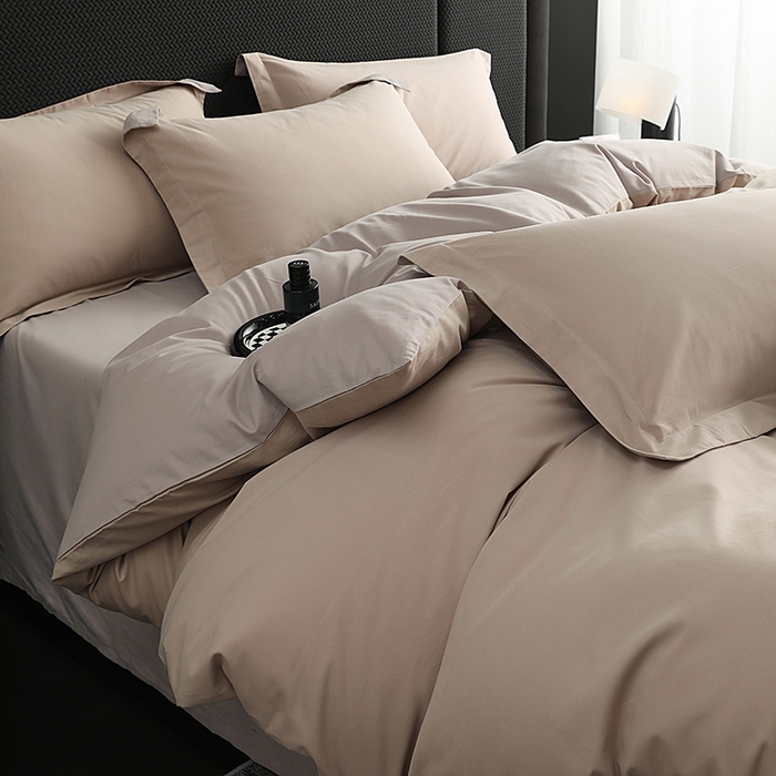 91家纺网 家纺一手货源 找家纺 洽想家 2025新款全棉磨毛纯色四件套 可可奶宗大麦灰