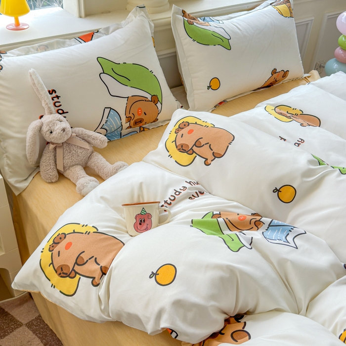 91家纺网 家纺一手货源 找家纺 佑佳家纺 2025新款铂金棉芦荟棉单被套「支持定做各种尺寸」 萌动记