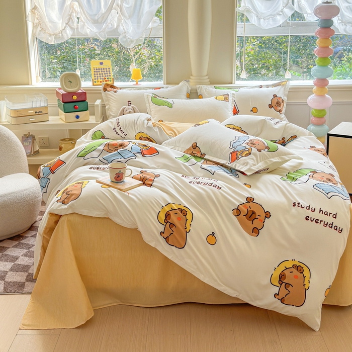 91家纺网 家纺一手货源 找家纺 佑佳家纺 2025新款铂金棉芦荟棉单被套「支持定做各种尺寸」 萌动记