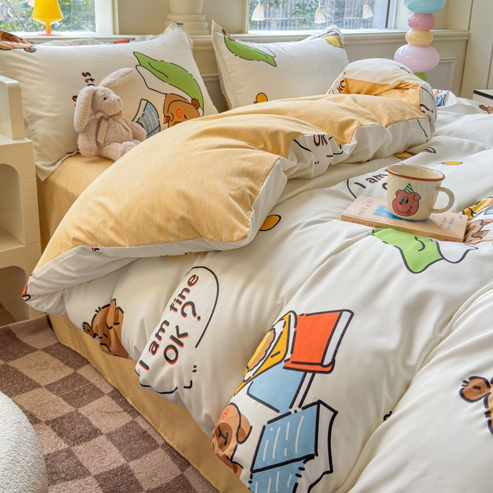 91家纺网 家纺一手货源 找家纺 佑佳家纺 2025新款铂金棉芦荟棉单被套「支持定做各种尺寸」 萌动记