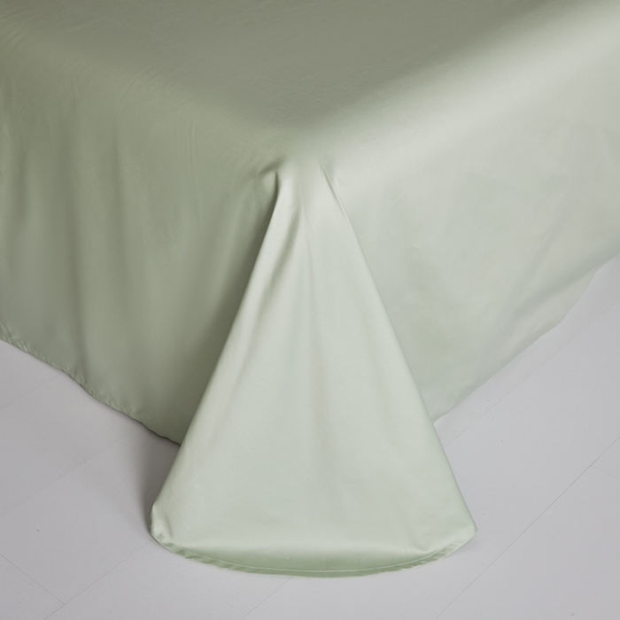 91家纺网 家纺一手货源 找家纺 洽想家 2025新款纯色双拼80支长绒棉四件套 风铃绿+艾草绿-