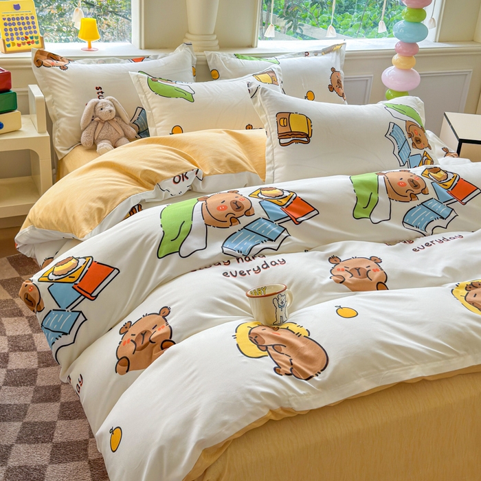 91家纺网 家纺一手货源 找家纺 佑佳家纺 2025新款铂金棉芦荟棉单被套「支持定做各种尺寸」 萌动记