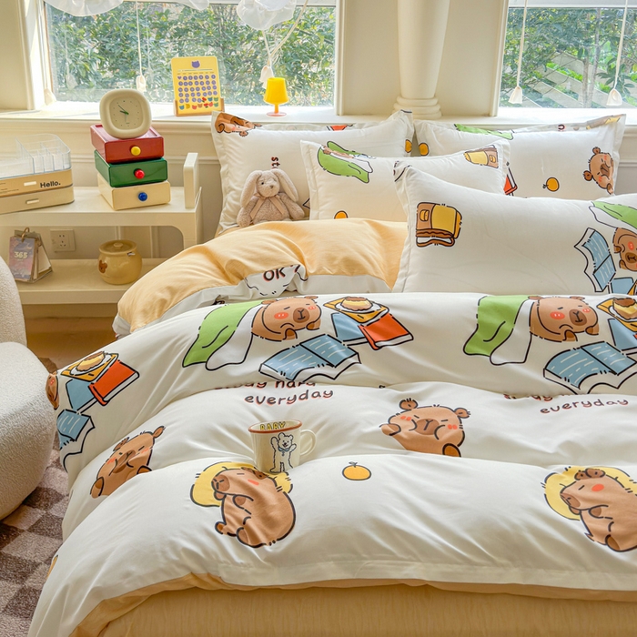 91家纺网 家纺一手货源 找家纺 佑佳家纺 2025新款铂金棉芦荟棉单被套「支持定做各种尺寸」 萌动记