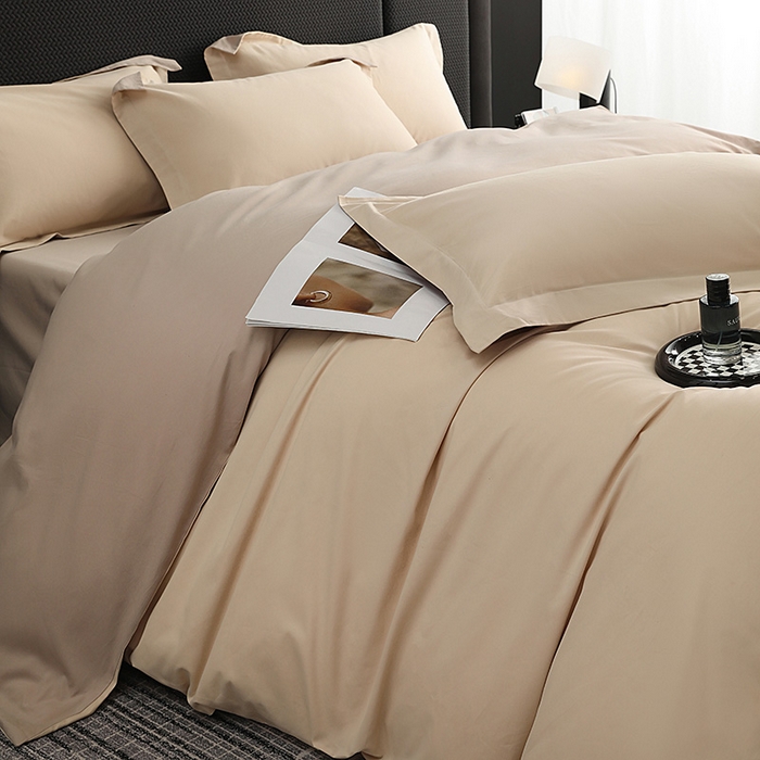 91家纺网 家纺一手货源 找家纺 洽想家 2025新款全棉磨毛纯色四件套 可可奶棕布莱棕