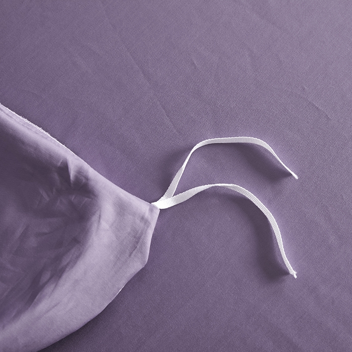 91家纺网 家纺一手货源 找家纺 洽想家 2025新款纯色双拼80支长绒棉四件套 贵妃紫-