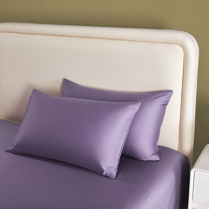 91家纺网 家纺一手货源 找家纺 洽想家 2025新款纯色双拼80支长绒棉四件套 贵妃紫-