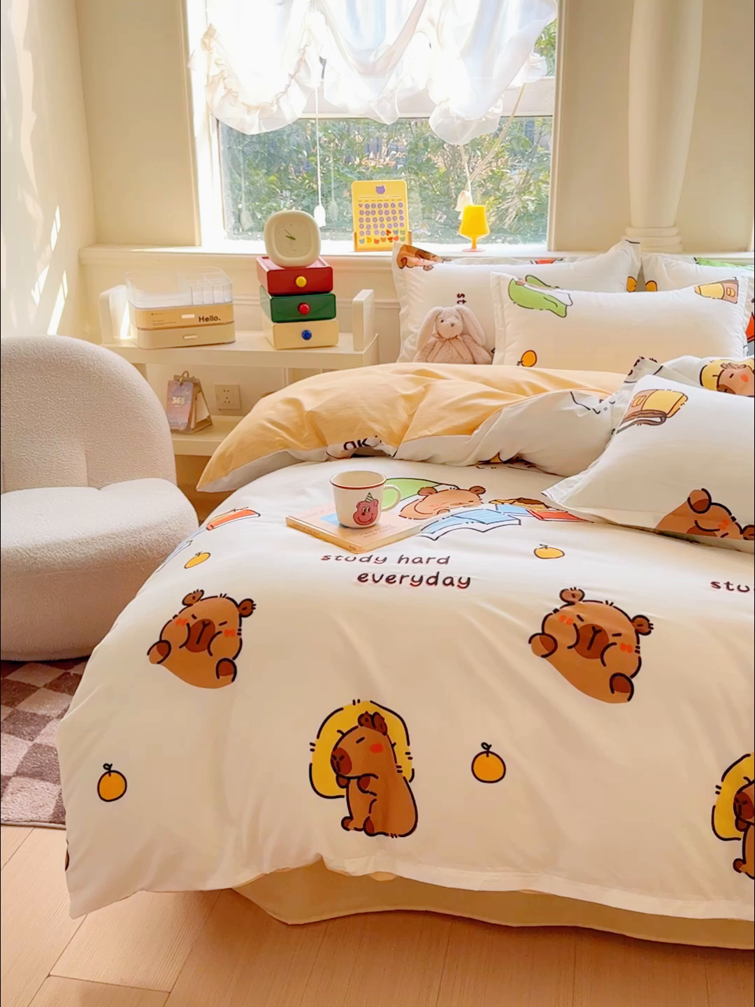 91家纺网 家纺一手货源 找家纺 佑佳家纺 2025新款铂金棉芦荟棉单被套「支持定做各种尺寸」 萌动记