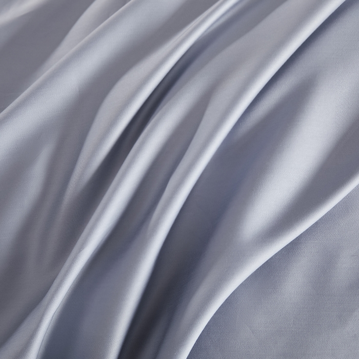 91家纺网 家纺一手货源 找家纺 洽想家 2025新款纯色双拼80支长绒棉四件套 灰蓝-