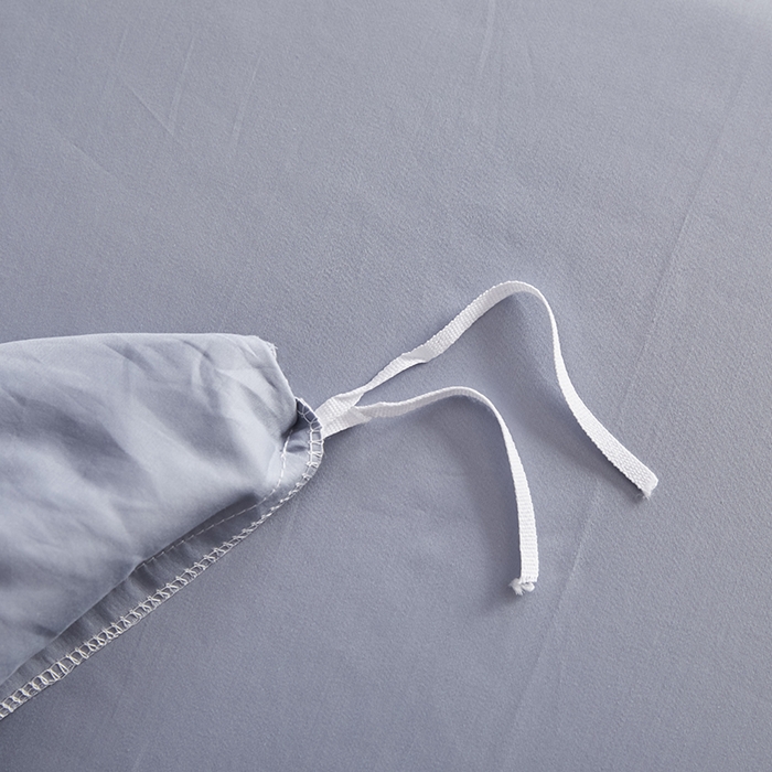 91家纺网 家纺一手货源 找家纺 洽想家 2025新款纯色双拼80支长绒棉四件套 灰蓝-