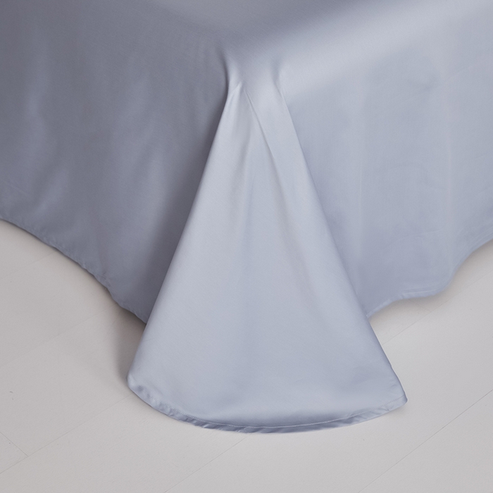 91家纺网 家纺一手货源 找家纺 洽想家 2025新款纯色双拼80支长绒棉四件套 灰蓝-