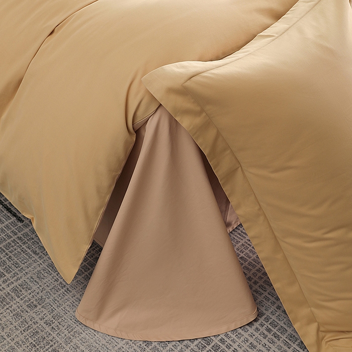 91家纺网 家纺一手货源 找家纺 洽想家 2025新款全棉磨毛纯色四件套 芒果黄巧克力