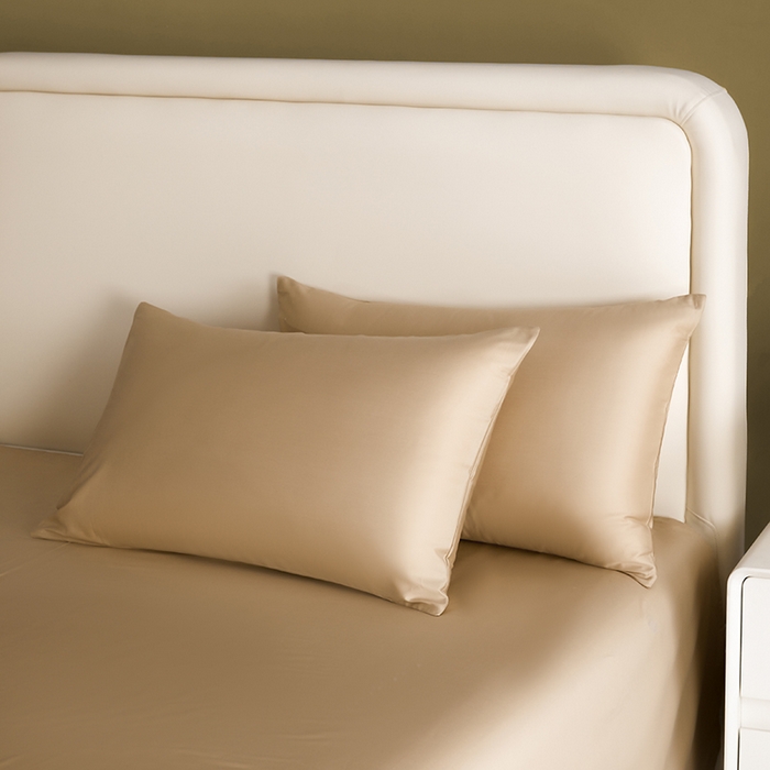 91家纺网 家纺一手货源 找家纺 洽想家 2025新款纯色双拼80支长绒棉四件套 卡其-