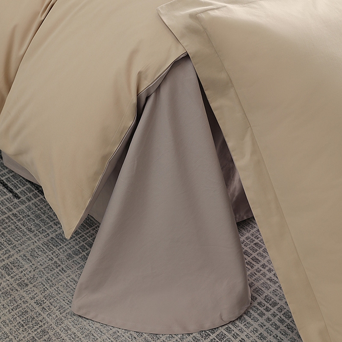 91家纺网 家纺一手货源 找家纺 洽想家 2025新款全棉磨毛纯色四件套 奶芋色大麦灰