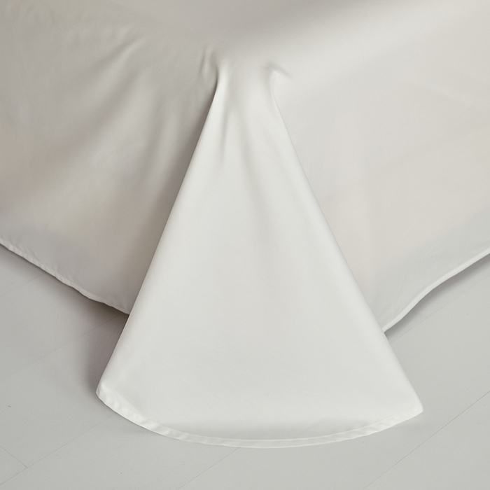 91家纺网 家纺一手货源 找家纺 洽想家 2025新款纯色双拼80支长绒棉四件套 柳絮白-