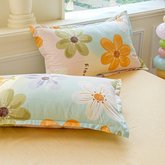 91家纺网 家纺一手货源 找家纺 佑佳家纺 2025新款铂金棉芦荟棉单被套「支持定做各种尺寸」 浅浅花漾