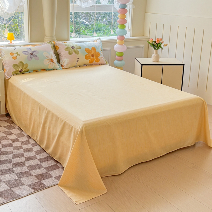 91家纺网 家纺一手货源 找家纺 佑佳家纺 2025新款铂金棉芦荟棉单被套「支持定做各种尺寸」 浅浅花漾