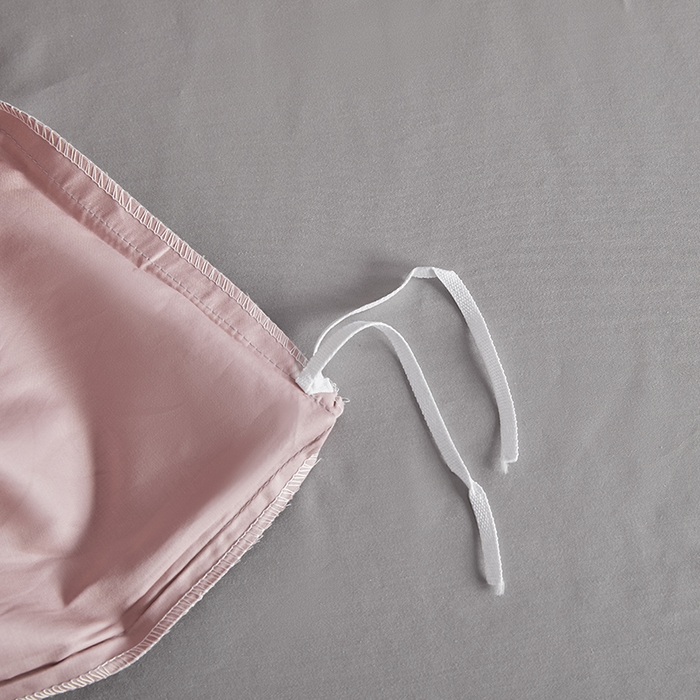 91家纺网 家纺一手货源 找家纺 洽想家 2025新款纯色双拼80支长绒棉四件套 藕粉+奥丁灰-