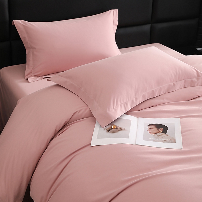 91家纺网 家纺一手货源 找家纺 洽想家 2025新款全棉磨毛纯色四件套 藕肤色