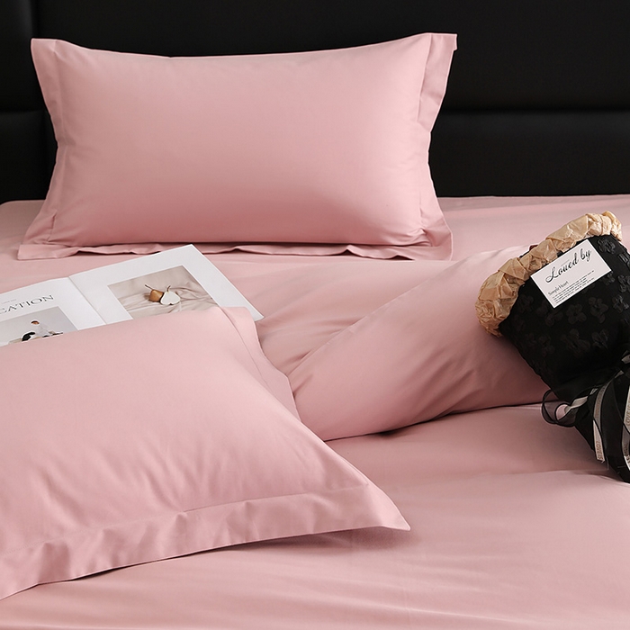 91家纺网 家纺一手货源 找家纺 洽想家 2025新款全棉磨毛纯色四件套 藕肤色