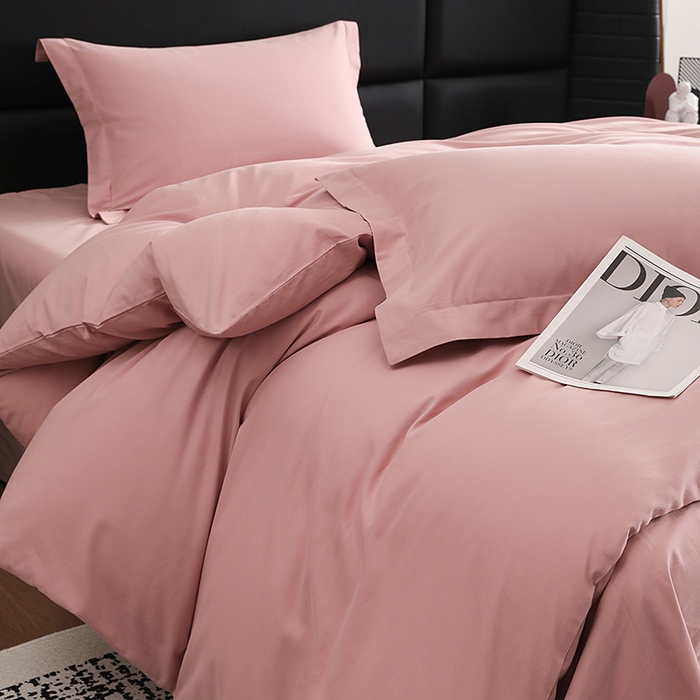 91家纺网 家纺一手货源 找家纺 洽想家 2025新款全棉磨毛纯色四件套 藕肤色