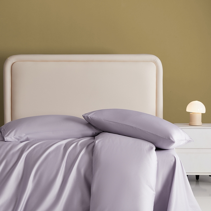 91家纺网 家纺一手货源 找家纺 洽想家 2025新款纯色双拼80支长绒棉四件套 糖果紫-