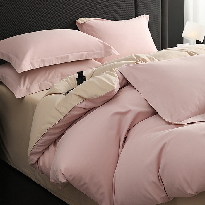 91家纺网 家纺一手货源 找家纺 洽想家 2025新款全棉磨毛纯色四件套 浅玉粉粉糖