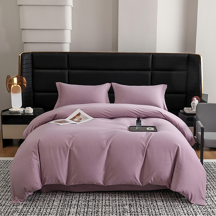 洽想家 2025新款全棉磨毛纯色四件套 浅紫